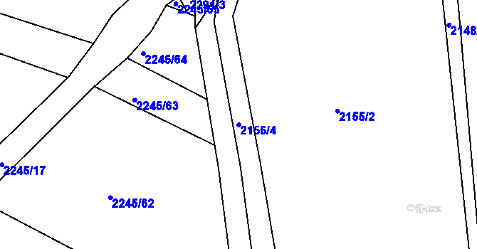 Parcela st. 2156/4 v KÚ Ždánice, Katastrální mapa