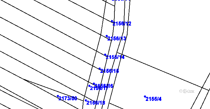 Parcela st. 2156/14 v KÚ Ždánice, Katastrální mapa