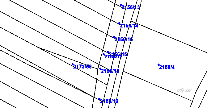 Parcela st. 2156/17 v KÚ Ždánice, Katastrální mapa