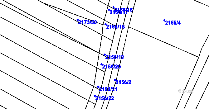 Parcela st. 2156/19 v KÚ Ždánice, Katastrální mapa