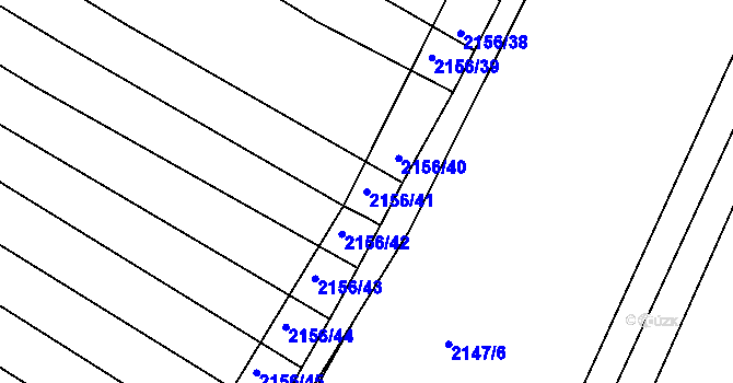 Parcela st. 2156/41 v KÚ Ždánice, Katastrální mapa