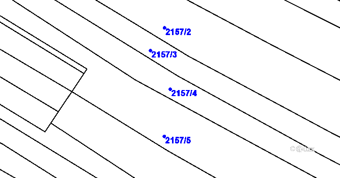 Parcela st. 2157/4 v KÚ Ždánice, Katastrální mapa