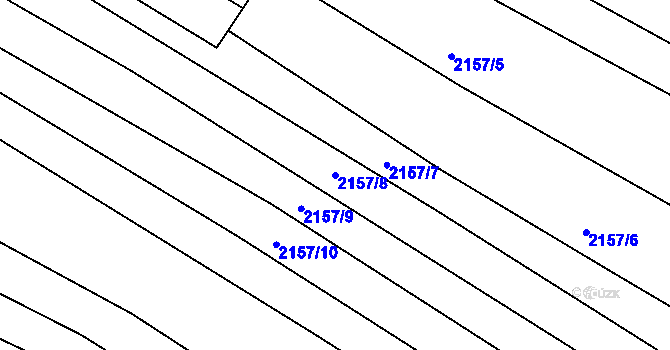 Parcela st. 2157/8 v KÚ Ždánice, Katastrální mapa