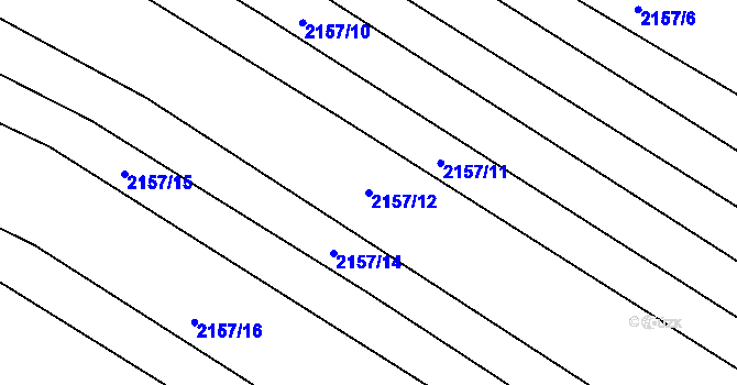 Parcela st. 2157/12 v KÚ Ždánice, Katastrální mapa