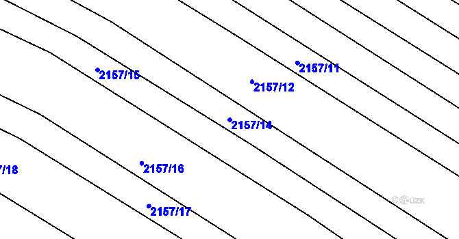 Parcela st. 2157/14 v KÚ Ždánice, Katastrální mapa