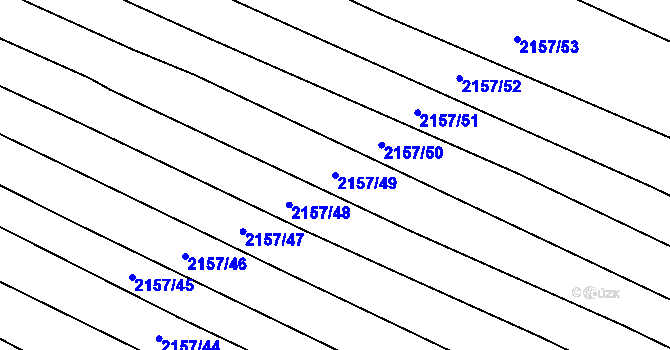 Parcela st. 2157/49 v KÚ Ždánice, Katastrální mapa