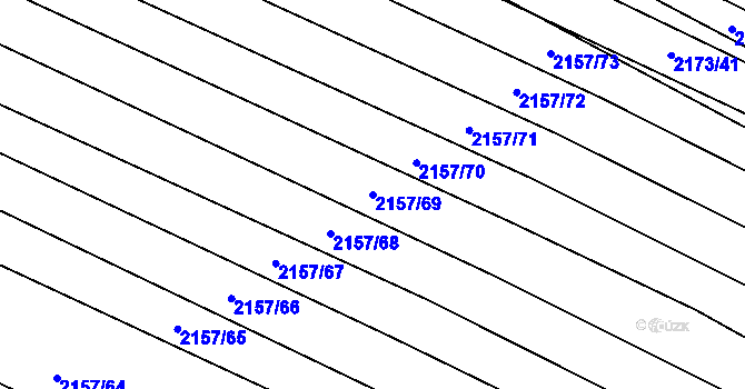 Parcela st. 2157/69 v KÚ Ždánice, Katastrální mapa