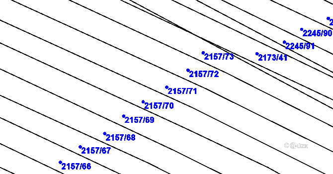 Parcela st. 2157/71 v KÚ Ždánice, Katastrální mapa