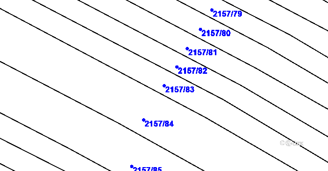 Parcela st. 2157/83 v KÚ Ždánice, Katastrální mapa