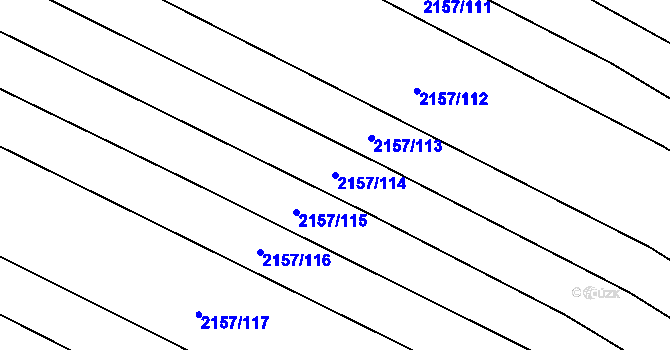 Parcela st. 2157/114 v KÚ Ždánice, Katastrální mapa
