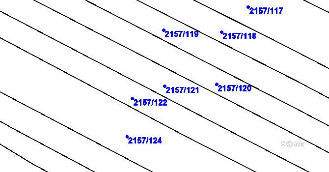 Parcela st. 2157/121 v KÚ Ždánice, Katastrální mapa