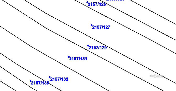 Parcela st. 2157/129 v KÚ Ždánice, Katastrální mapa