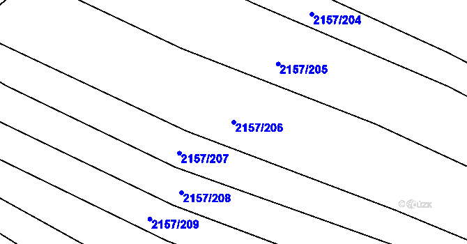 Parcela st. 2157/206 v KÚ Ždánice, Katastrální mapa