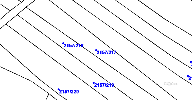Parcela st. 2157/217 v KÚ Ždánice, Katastrální mapa