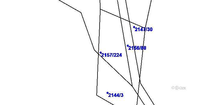 Parcela st. 2157/224 v KÚ Ždánice, Katastrální mapa
