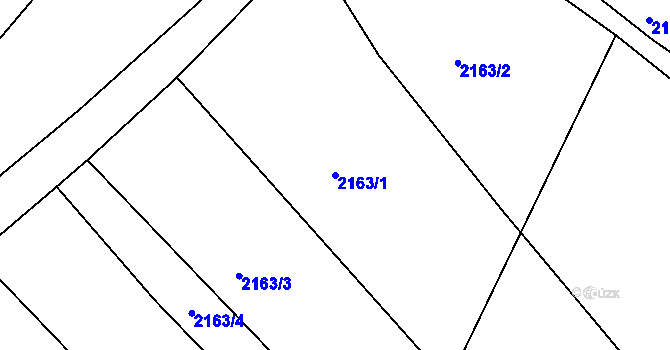 Parcela st. 2163/1 v KÚ Ždánice, Katastrální mapa