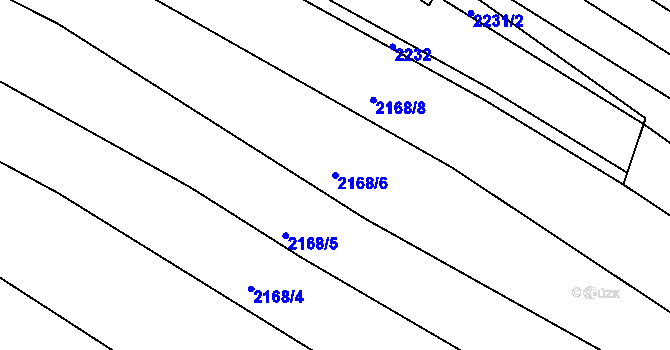 Parcela st. 2168/6 v KÚ Ždánice, Katastrální mapa