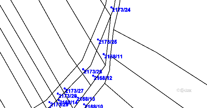 Parcela st. 2168/11 v KÚ Ždánice, Katastrální mapa