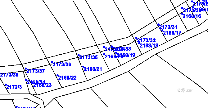 Parcela st. 2168/20 v KÚ Ždánice, Katastrální mapa