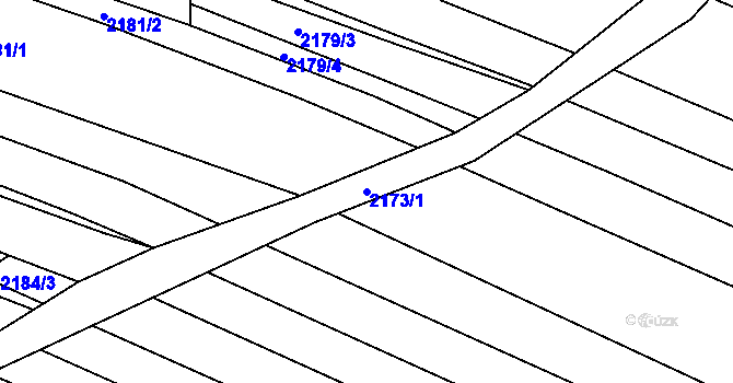 Parcela st. 2173/1 v KÚ Ždánice, Katastrální mapa