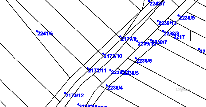 Parcela st. 2173/10 v KÚ Ždánice, Katastrální mapa