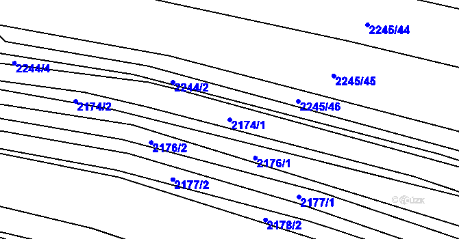 Parcela st. 2174/1 v KÚ Ždánice, Katastrální mapa