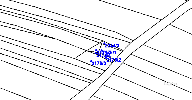 Parcela st. 2174/3 v KÚ Ždánice, Katastrální mapa