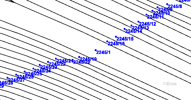 Parcela st. 2245/1 v KÚ Ždánice, Katastrální mapa