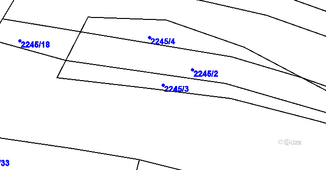 Parcela st. 2245/3 v KÚ Ždánice, Katastrální mapa