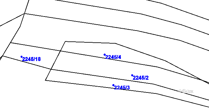Parcela st. 2245/4 v KÚ Ždánice, Katastrální mapa
