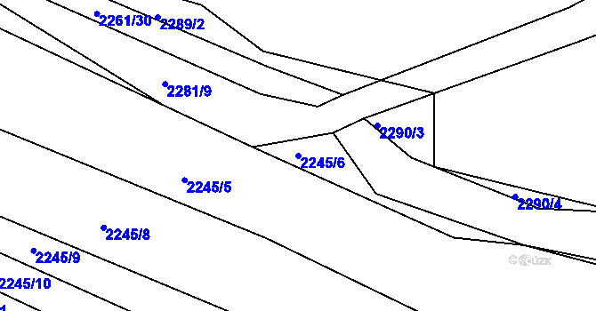 Parcela st. 2245/6 v KÚ Ždánice, Katastrální mapa