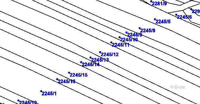 Parcela st. 2245/12 v KÚ Ždánice, Katastrální mapa