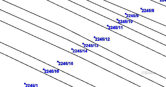Parcela st. 2245/13 v KÚ Ždánice, Katastrální mapa