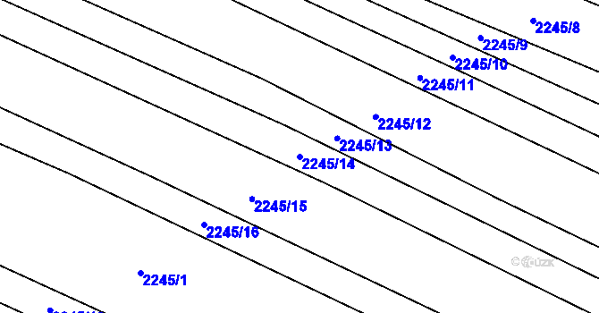 Parcela st. 2245/14 v KÚ Ždánice, Katastrální mapa