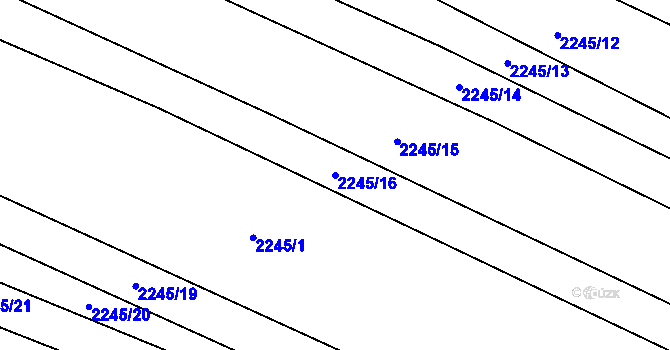 Parcela st. 2245/16 v KÚ Ždánice, Katastrální mapa