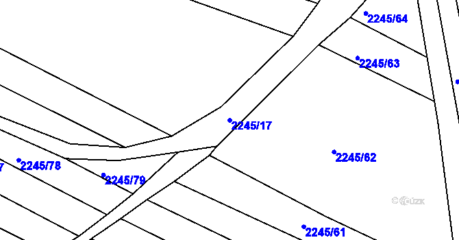Parcela st. 2245/17 v KÚ Ždánice, Katastrální mapa