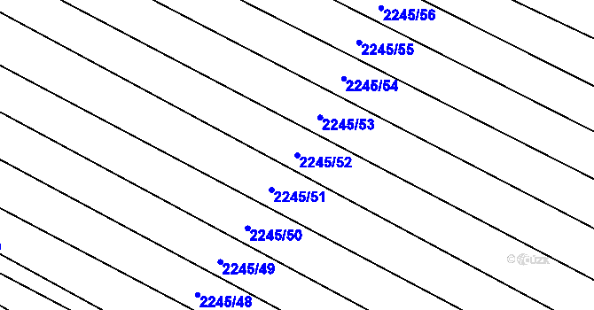 Parcela st. 2245/52 v KÚ Ždánice, Katastrální mapa