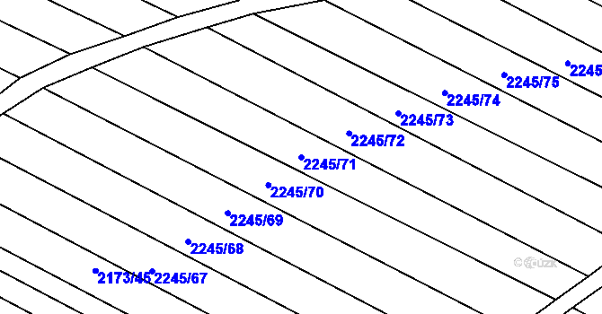 Parcela st. 2245/71 v KÚ Ždánice, Katastrální mapa