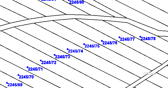 Parcela st. 2245/75 v KÚ Ždánice, Katastrální mapa