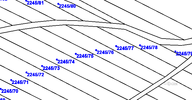 Parcela st. 2245/76 v KÚ Ždánice, Katastrální mapa