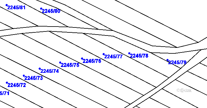 Parcela st. 2245/77 v KÚ Ždánice, Katastrální mapa