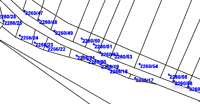 Parcela st. 2260/52 v KÚ Ždánice, Katastrální mapa