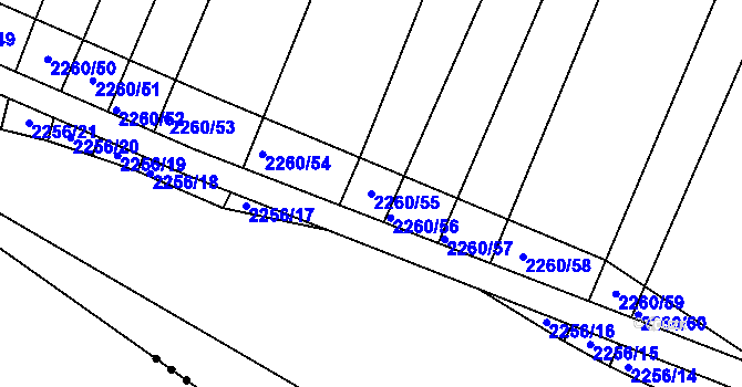 Parcela st. 2260/55 v KÚ Ždánice, Katastrální mapa