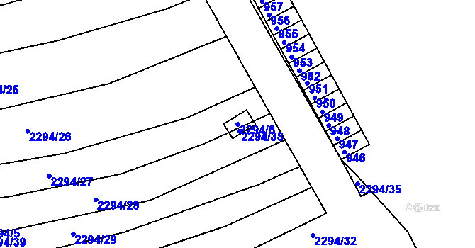 Parcela st. 2294/6 v KÚ Ždánice, Katastrální mapa