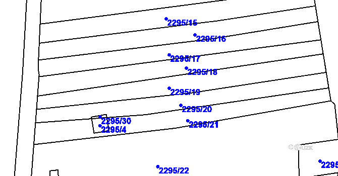 Parcela st. 2295/19 v KÚ Ždánice, Katastrální mapa