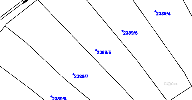 Parcela st. 2389/6 v KÚ Ždánice, Katastrální mapa