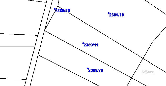 Parcela st. 2389/11 v KÚ Ždánice, Katastrální mapa