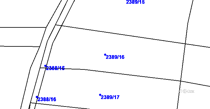Parcela st. 2389/16 v KÚ Ždánice, Katastrální mapa