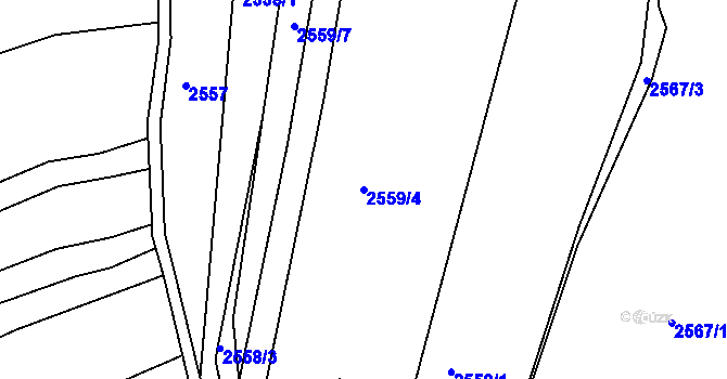 Parcela st. 2559/4 v KÚ Ždánice, Katastrální mapa