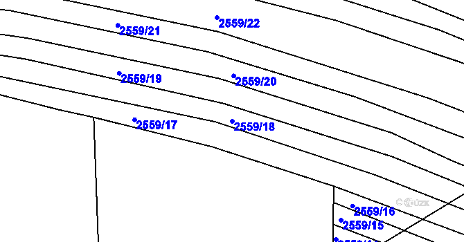 Parcela st. 2559/18 v KÚ Ždánice, Katastrální mapa